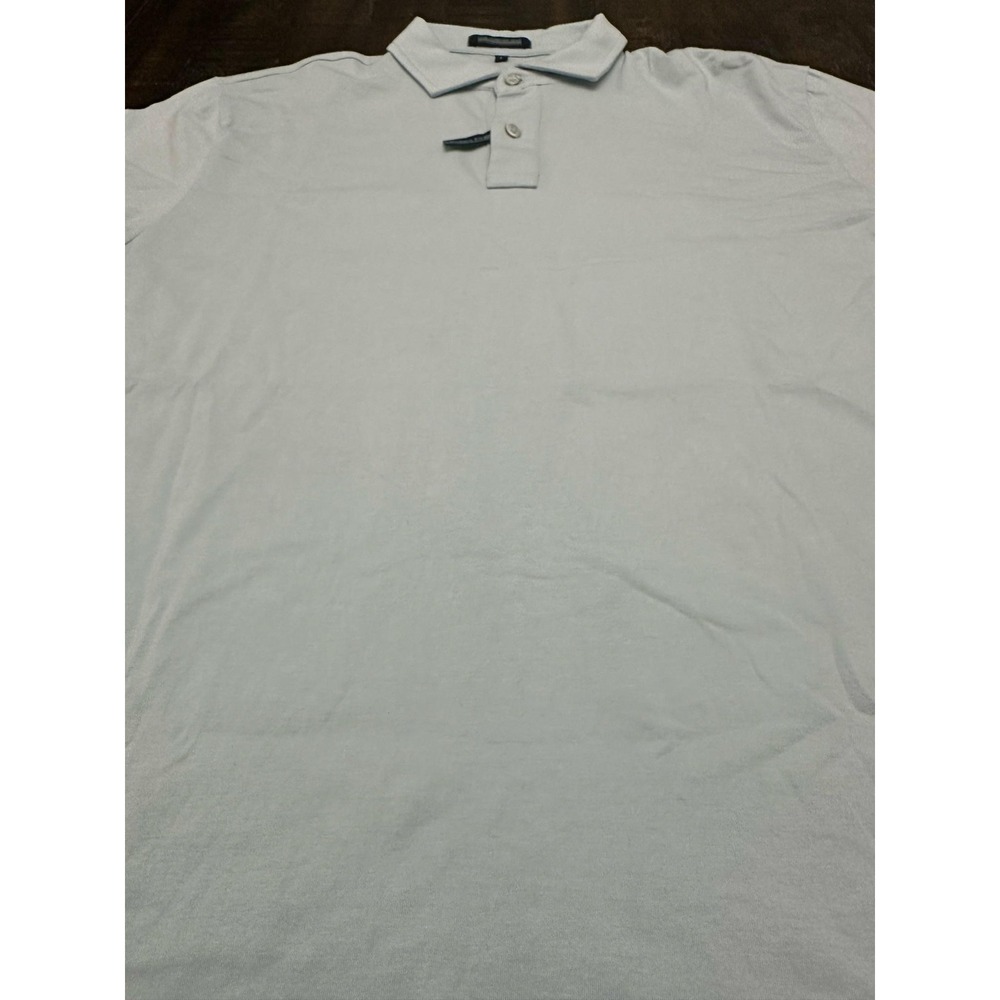 Live Forever Golf Polo Shirt Mens Large Blue Solid Performance Stretch Jersey - Picture 2 of 10